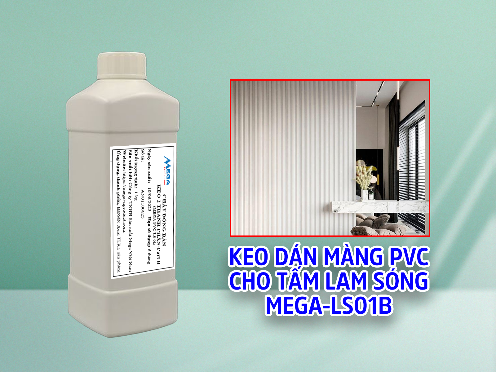KEO DÁN TẤM LAM SÓNG MEGA-PVC-LS-01